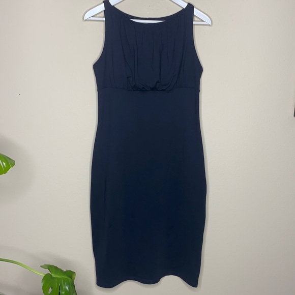 Susana Monaco Black High Neck Fitted Dress